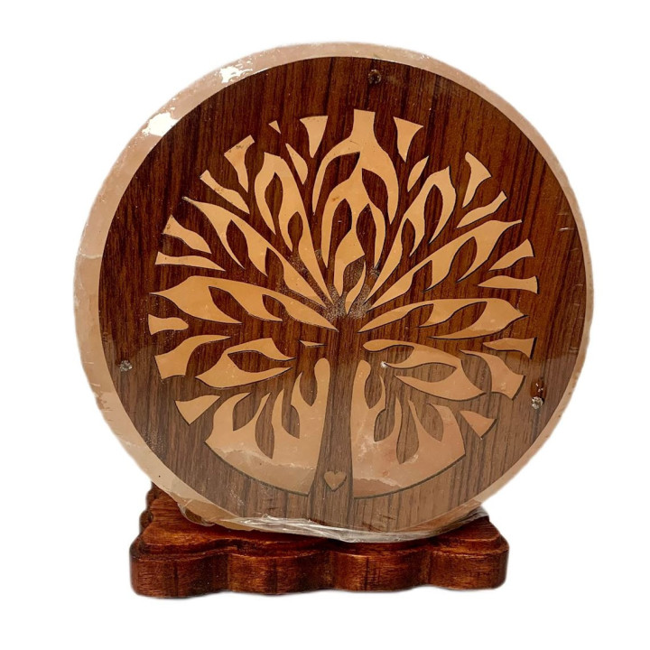 Lampa Solna z Motywem Drzewa Ok. 4kg | HIMALAYAN SALT - Ekochatka