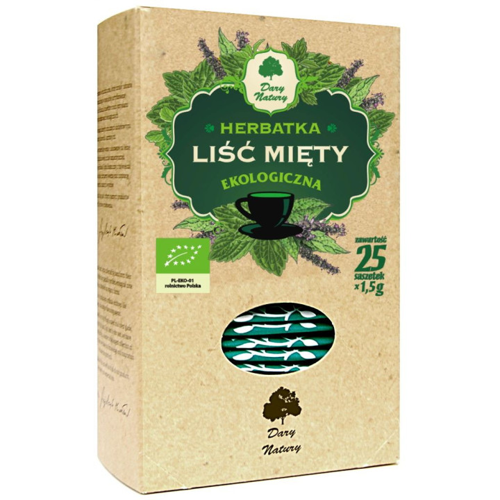 Herbatka Liść Mięty BIO (25x1,5g) 37,5g | DARY NATURY - herbatki - Ekochatka