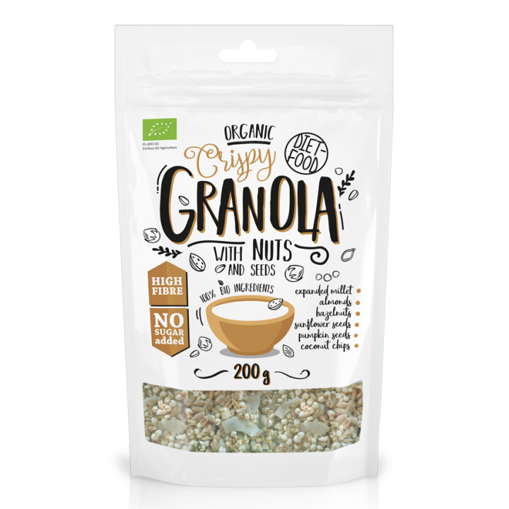 Granola z Orzechami Laskowymi i Migdałami BIO 200g | DIET-FOOD - Ekochatka