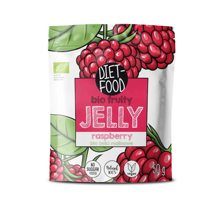 Żelki Malinowe bez Żelatyny BIO 50g | DIET-FOOD - Ekochatka