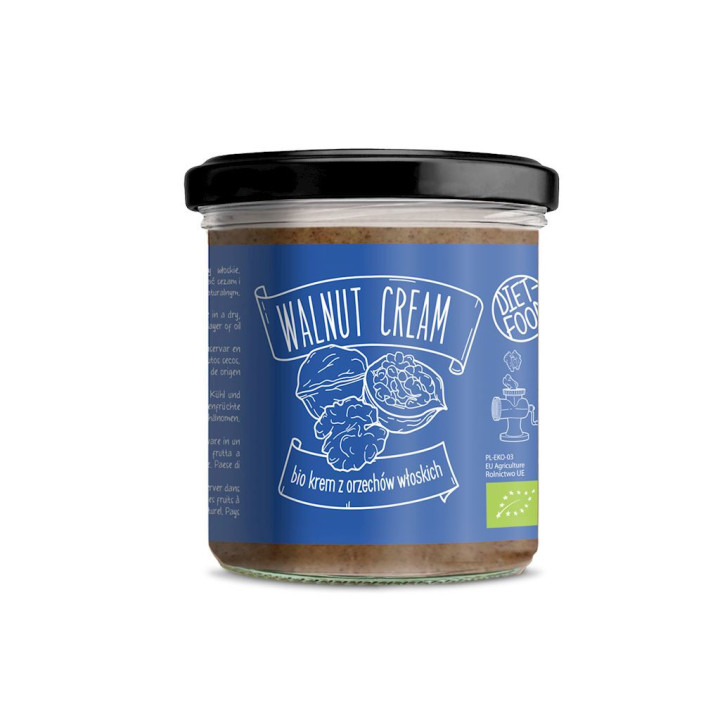 Krem z Orzechów Włoskich Prażonych 100 % BIO 300g | DIET-FOOD - Ekochatka