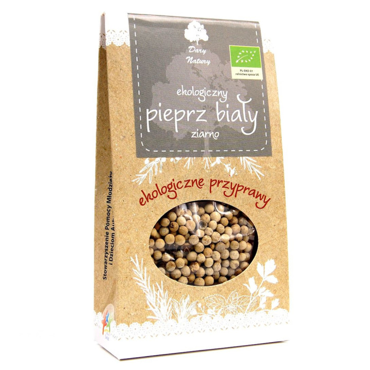 Pieprz Biały Ziarnisty BIO 30g | DARY NATURY - przyprawy i zioła - Ekochatka