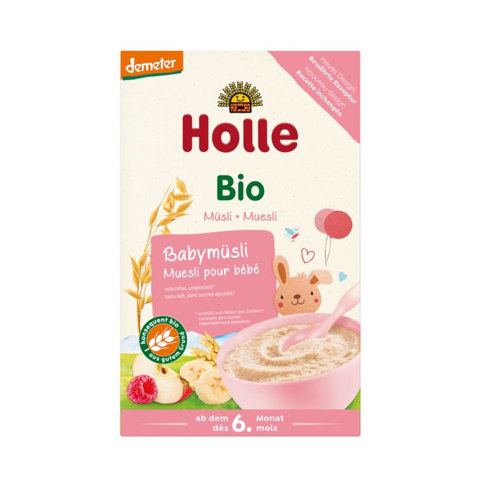 Kaszka Zbożowa Musli Malina Jabłko Banan bez Dodatku Cukrów od 6 Miesi | HOLLE - Ekochatka