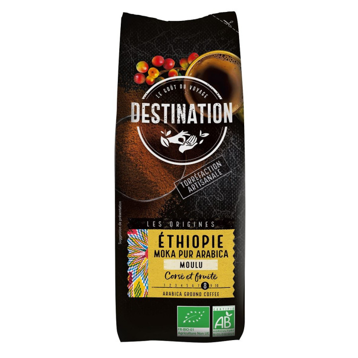 Kawa Mielona Arabica 100 % Etiopia Fair For Life BIO 250g | DESTINATION - Ekochatka