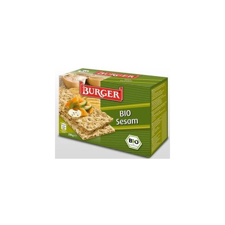 Pieczywo Chrupkie Błonnikowe Żytnie Razowe z Sezamem BIO 250g | BURGER - Ekochatka
