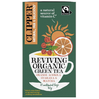 Herbata Zielona z Acerolą, Guaraną i Matchą "ożywienie" Fair Trade BIO | CLIPPER - Ekochatka