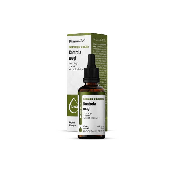 Ekstrakty w Kroplach na Kontrolę Wagi Bezglutenowe 30ml | PHARMOVIT - Ekochatka