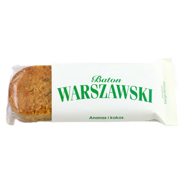 Baton Ananas i Kokos Bezglutenowy 50g | WARSZAWSKI - Ekochatka