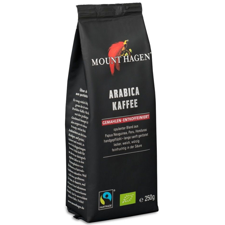 Kawa Mielona Bezkofeinowa Arabica 100 % Fair Trade BIO 250g | MOUNT HAGEN - Ekochatka