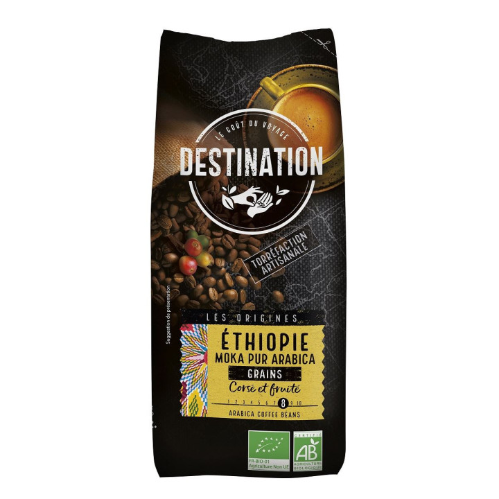 Kawa Ziarnista Arabica 100 % Etiopia Fair For Life BIO 500g | DESTINATION - Ekochatka