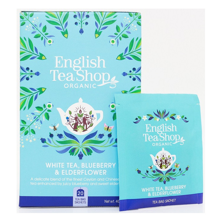 Herbata Biała z Czarnym Bzem i Borówką BIO (20x2g) 40g | ENGLISH TEA SHOP ORGANIC - Ekochatka