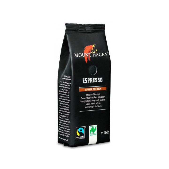 Kawa Ziarnista Arabica 100 % Espresso Fair Trade BIO 250g | MOUNT HAGEN - Ekochatka