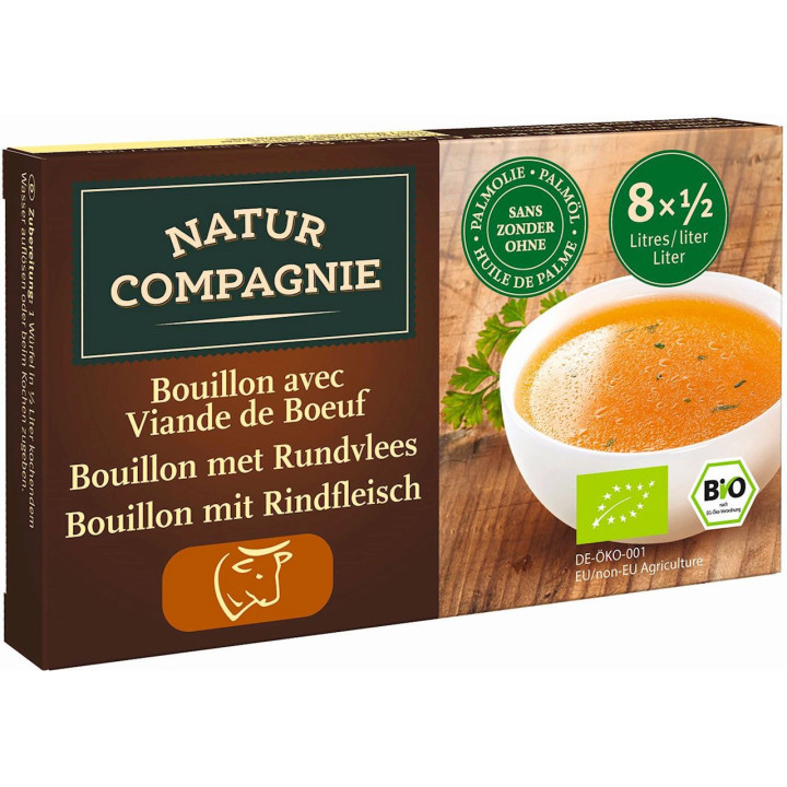 Bulion Kostki Wołowe bez Dodatku Cukrów BIO (8x12g) 96g | NATUR COMPAGNIE - Ekochatka