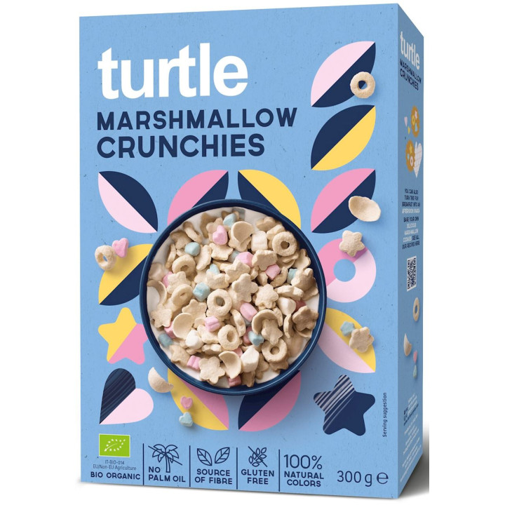 Chrupki Zbożowe z Piankami Marshmallow Bezglutenowe BIO 300g | TURTLE - Ekochatka