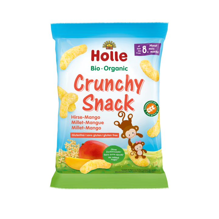 Chrupki Jaglane o Smaku Mango bez Dodatku Cukrów Bezglutenowe od 8 Mie | HOLLE - Ekochatka