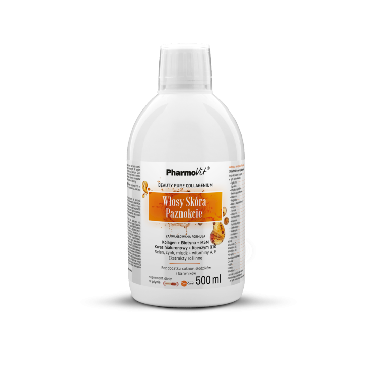 Suplement Diety na Włosy, Skórę i Paznokcie w Płynie Bezglutenowy 500m | PHARMOVIT - Ekochatka