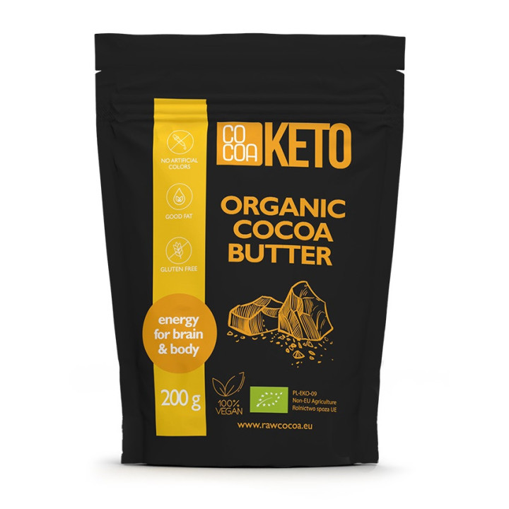 Tłuszcz Kakaowy Bezglutenowy Keto BIO 200g | COCOA - Ekochatka