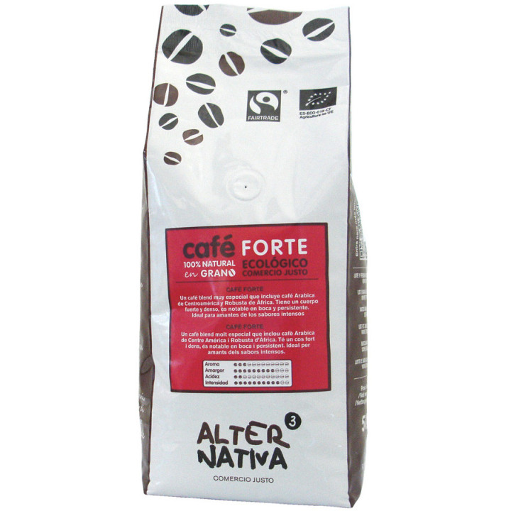 Kawa Ziarnista Arabica/robusta Forte Fair Trade Bezglutenowa BIO 500g | ALTERNATIVA3 - Ekochatka