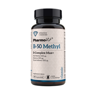 Witamina B-50 Methyl B-complex Max+ Bezglutenowa 60 Kapsułek | PHARMOVIT - Ekochatka