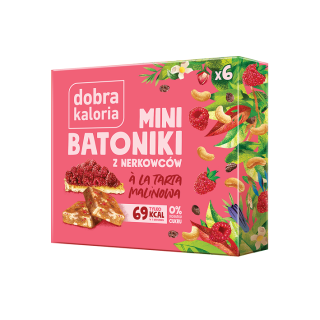 Batoniki Mini z Nerkowców A'la Tarta Malinowa (6x17g) 102g | DOBRA KALORIA - Ekochatka