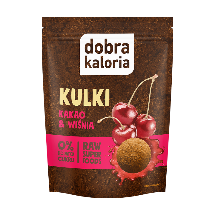Kulki Daktylowe Kakao & Wiśnia bez Dodatku Cukrów 58g | DOBRA KALORIA - Ekochatka