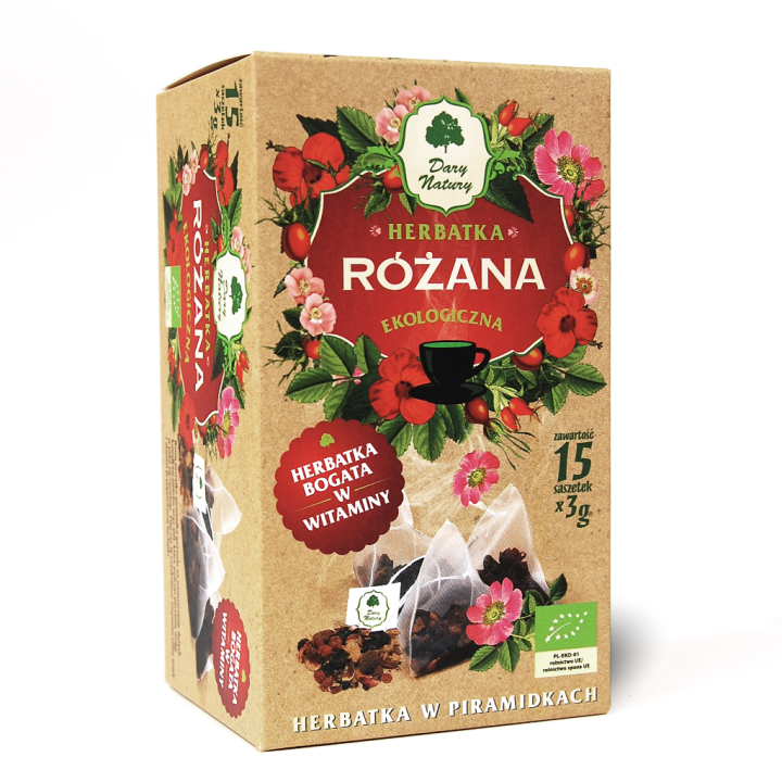 Herbatka Różana Piramidki BIO (15x3g) 45g | DARY NATURY - herbatki - Ekochatka