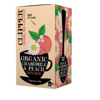 Herbatka Rumiankowa o Smaku Brzoskwiniowym BIO (20x1,5g) 30g | CLIPPER - Ekochatka