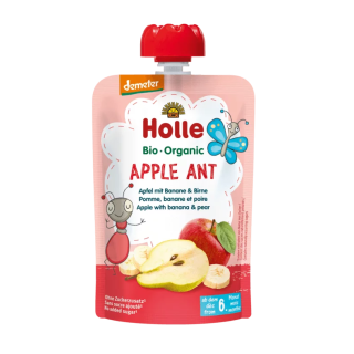 Mus Jabłkowa Mrówka (Jabłko Banan Gruszka) bez Dodatku Cukrów Bezglute | HOLLE - Ekochatka