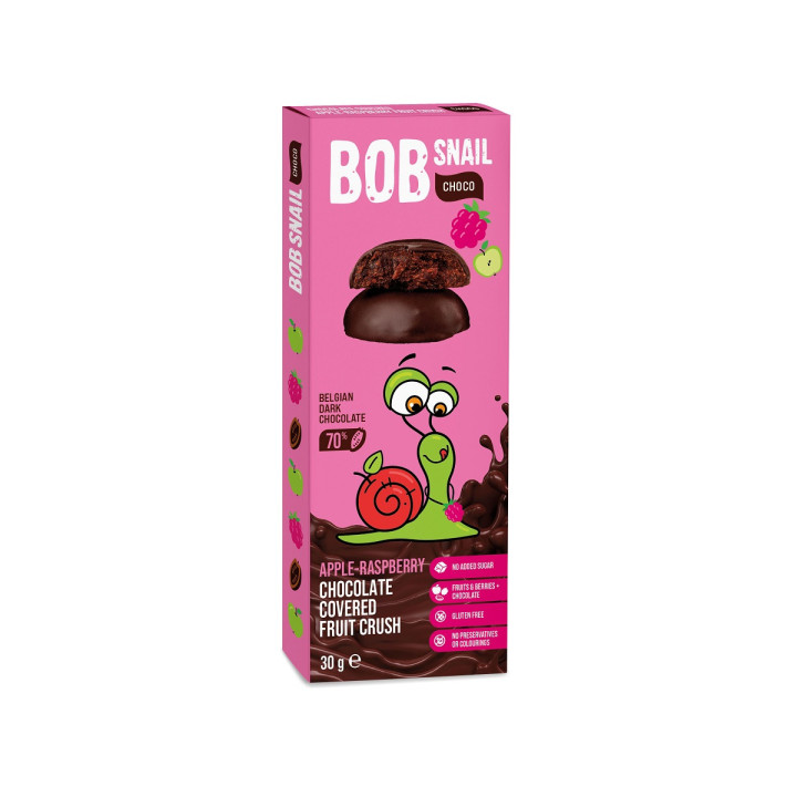 Przekąska Choco Jabłko Malina w Czekoladzie Ciemnej Belgijskiej bez Do | BOB SNAIL - Ekochatka