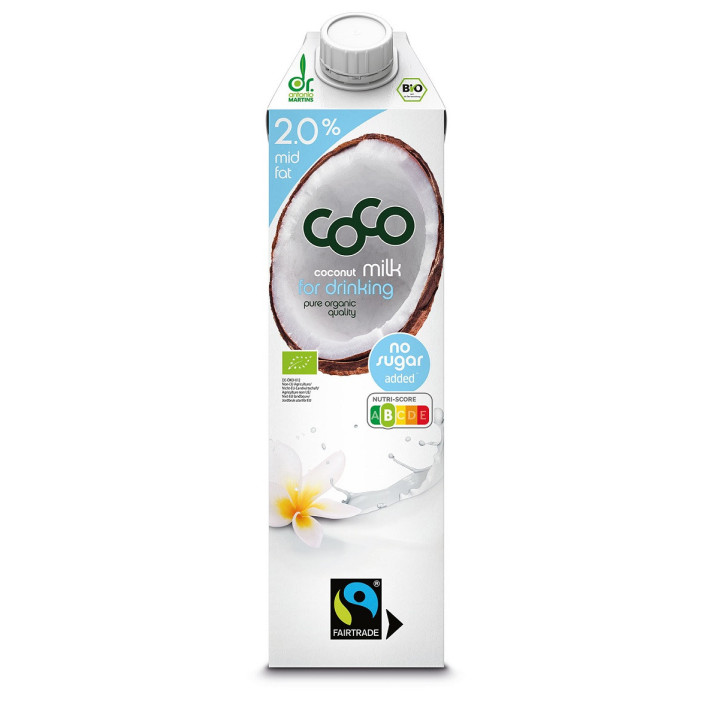 Coconut Milk Napój Kokosowy do Picia 2 % Tłuszczu bez Dodatku Cukrów F | COCO DR. MARTINS - Ekochatka