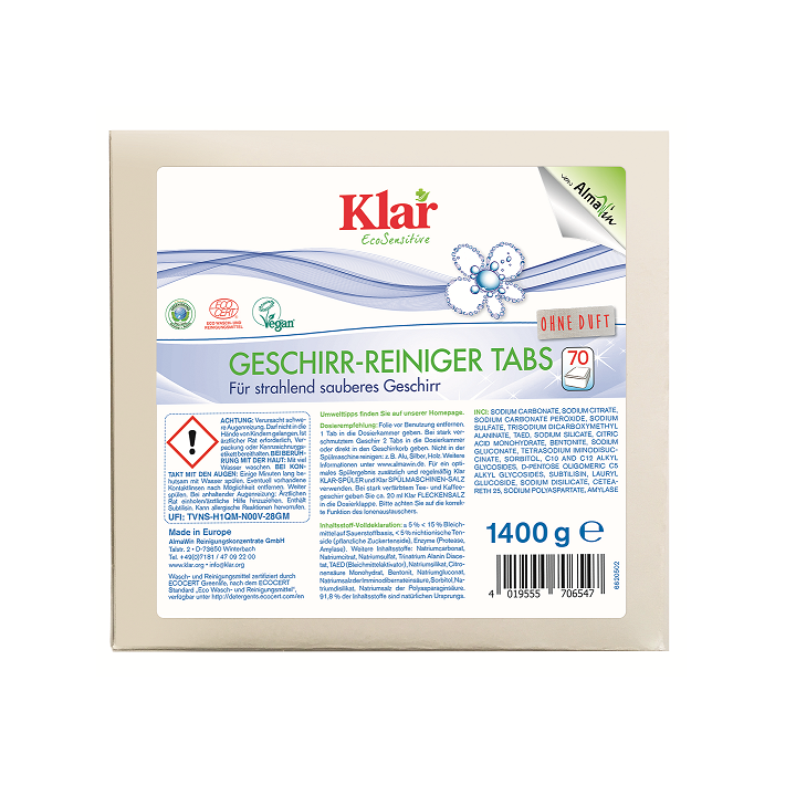 Tabletki do Zmywarek ECO (70szt.) | KLAR - Ekochatka
