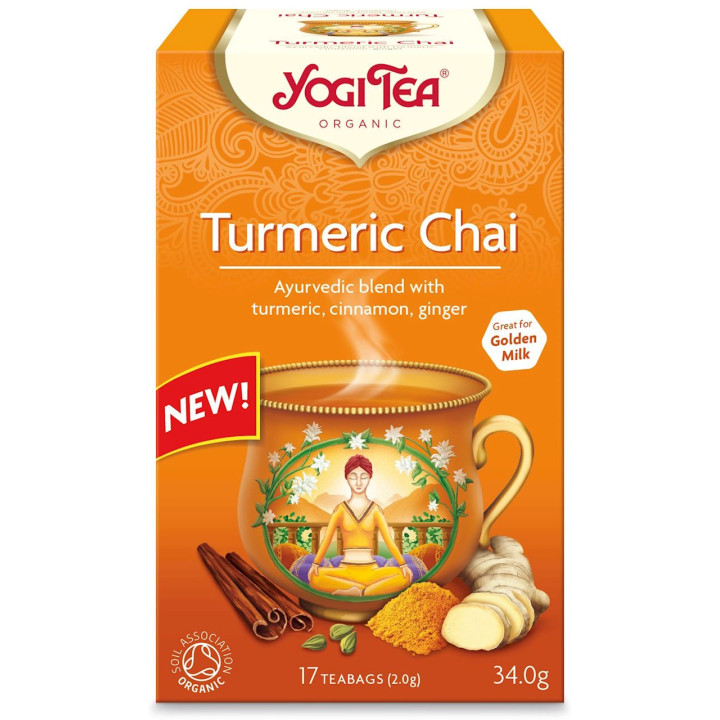 Herbatka Złoty Chai z Kurkumą (Turmeric Chai) BIO (17x2g) 34g | YOGI TEA - Ekochatka