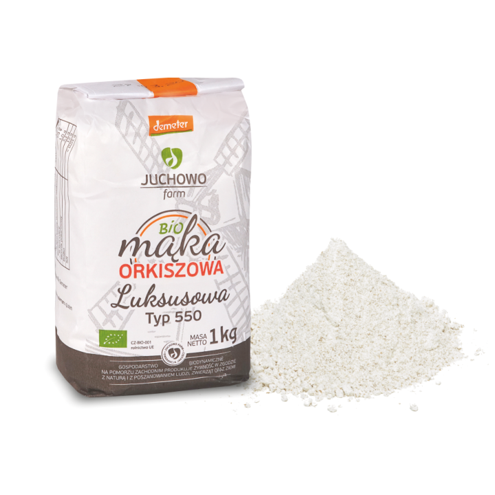 Mąka Orkiszowa Luksusowa Typ 550 DEMETER BIO 1kg | JUCHOWO FARM - Ekochatka
