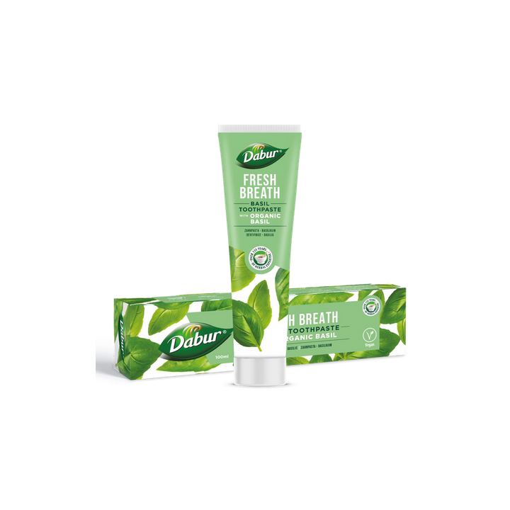 Pasta do Zębów Świeży Oddech z Bazylią bez Fluoru 100ml | DABUR - Ekochatka