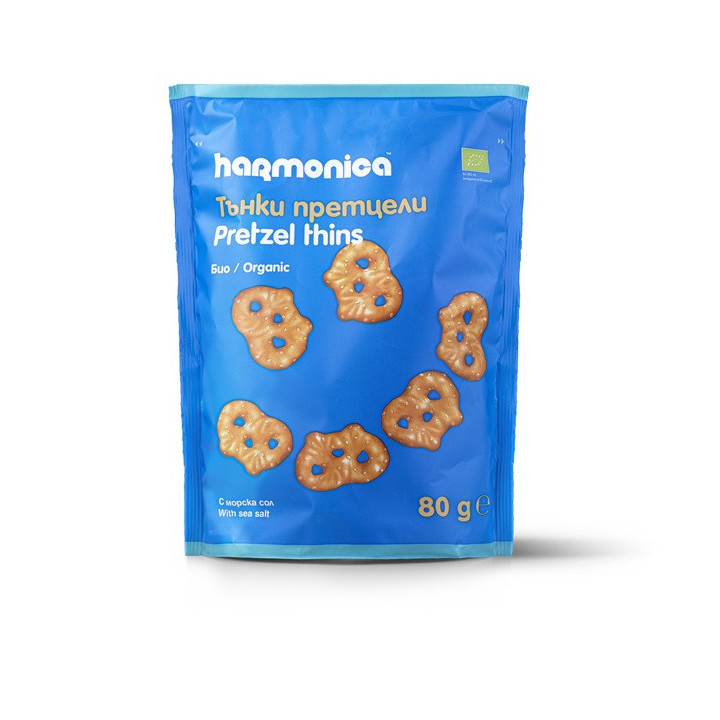 Precelki Cienkie z Solą Morską BIO 80g | HARMONICA - Ekochatka