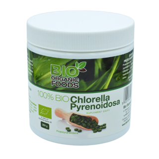 Chlorella Pyrenoidosa BIO (250 mg) 1200 Tabletek | BIO ORGANIC FOODS - Ekochatka
