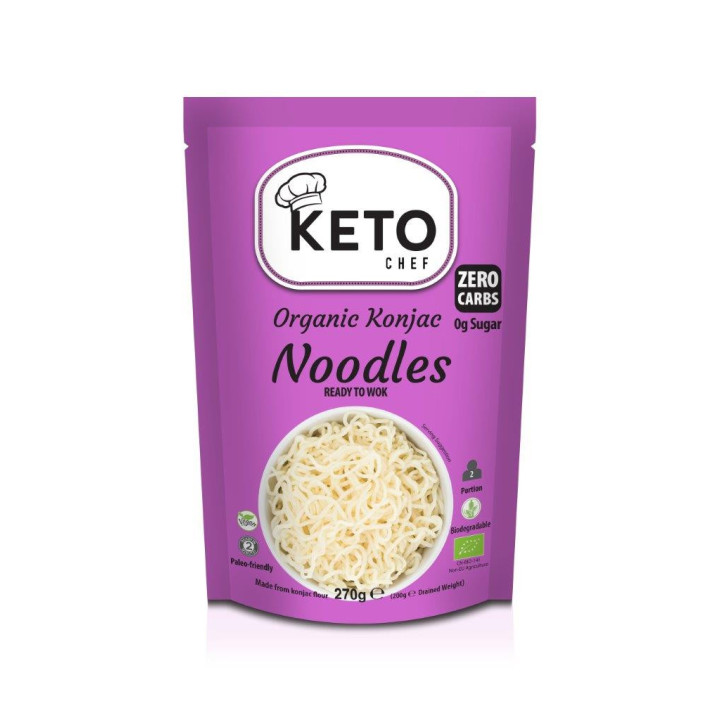 Makaron (Konjac) Gotowy na Woka Bezglutenowy BIO 270g (200g) | KETO CHEF - Ekochatka