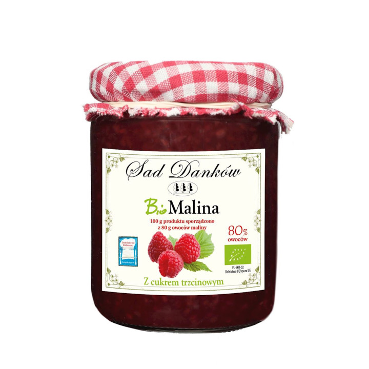 Malina 80 % z Cukrem Trzcinowym BIO 270g | SAD DANKÓW - Ekochatka