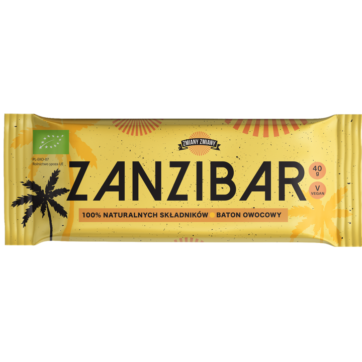Baton Owocowy Zanzibar Bezglutenowy BIO 40g | ZMIANY ZMIANY - Ekochatka