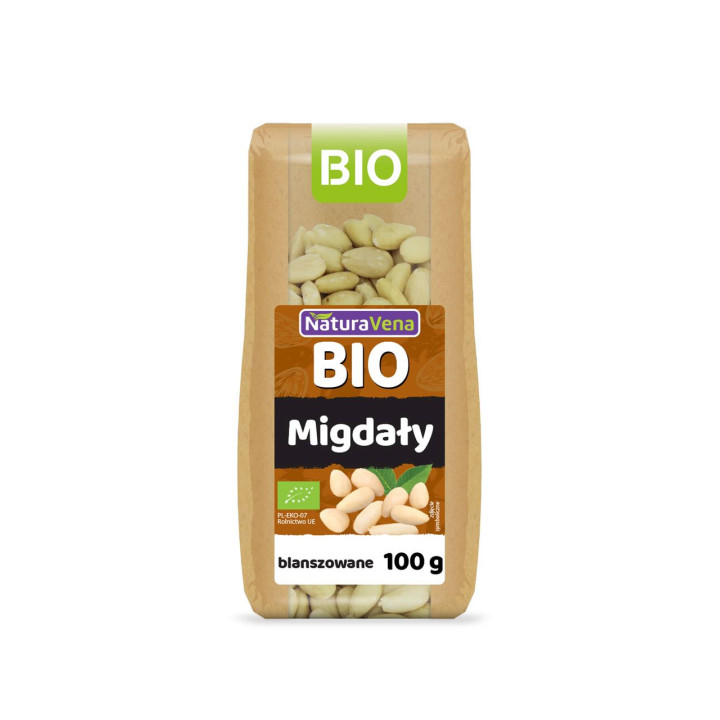 Migdały Blanszowane BIO 100g | NATURAVENA - Ekochatka