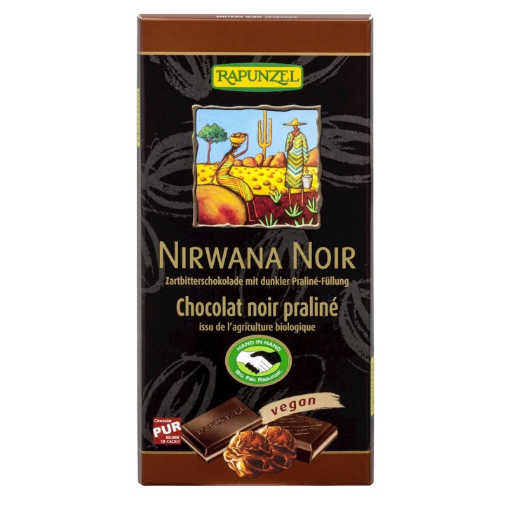 Czekolada Gorzka z Nadzieniem Pralinowym Nirwana BIO 100g | RAPUNZEL - Ekochatka
