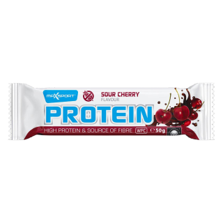 Baton Proteinowy o Smaku Wiśniowym w Polewie Kakaowej Bezglutenowy 50g | MAXSPORT - Ekochatka