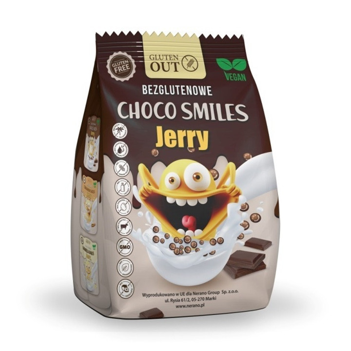 Chrupki Zbożowe Kakaowe Smiles Bezglutenowe 375g | JERRY GLUTEN OUT - Ekochatka