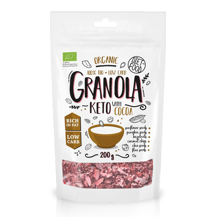 Granola Kakao Keto BIO 200g | DIET-FOOD - Ekochatka