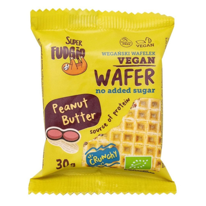 Wafelek z Kremem Arachidowym i Solą bez Dodatku Cukru BIO 30g | ME GUSTO - Ekochatka