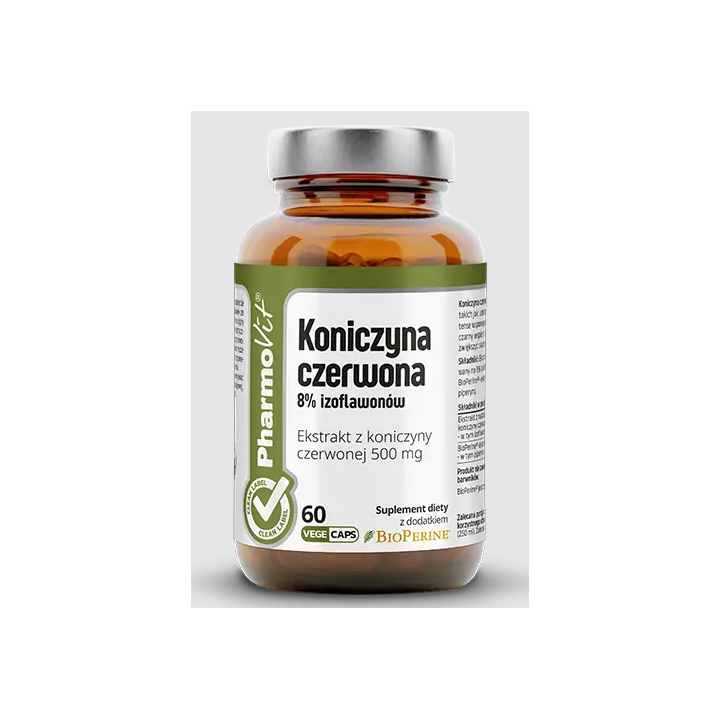 Koniczyna Czerwona Ekstrakt (500 mg) Bezglutenowy 60 Kapsułek | PHARMOVIT - Ekochatka