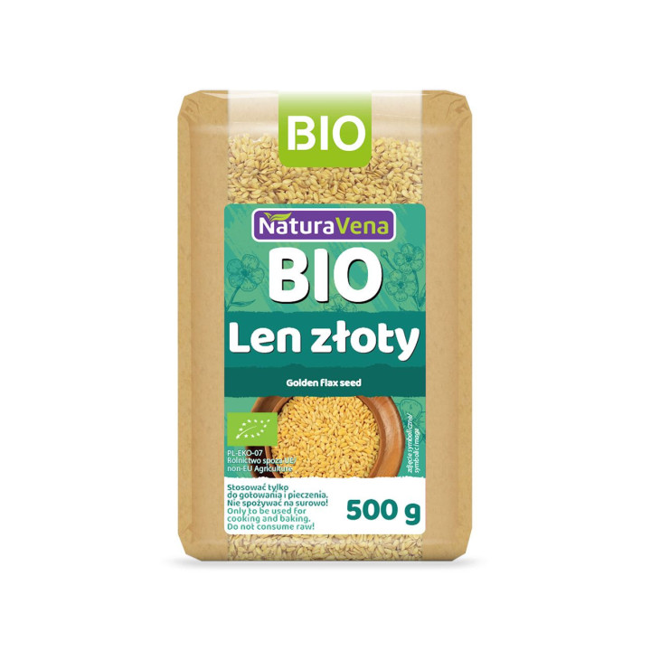 Len Złoty (Siemię Lniane) BIO 500g | NATURAVENA - Ekochatka