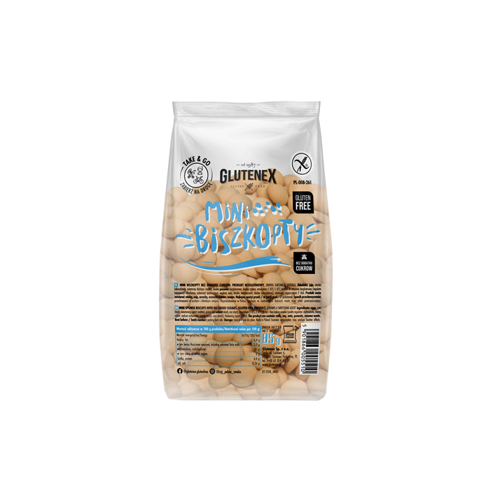 Biszkopty Mini bez Dodatku Cukrów Bezglutenowe 85g | GLUTENEX - Ekochatka