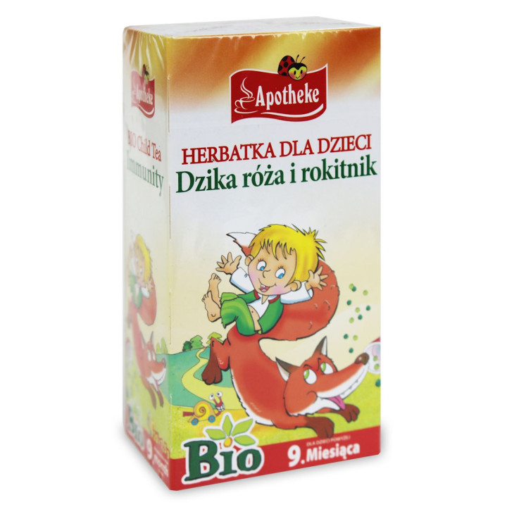 Herbatka dla Dzieci Dzika Róża, Melisa i Rokitnik BIO (20x1,5g) 30g | APOTHEKE - Ekochatka
