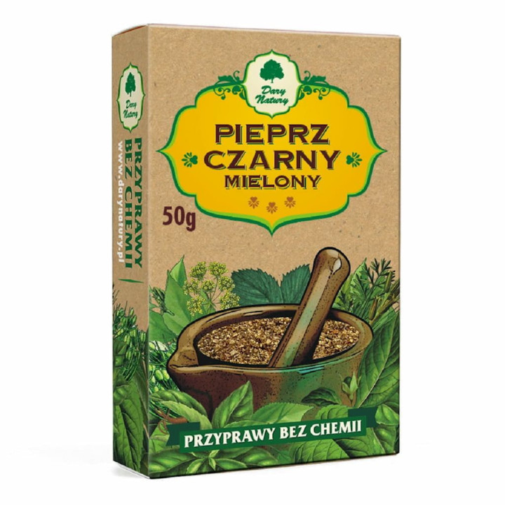 Pieprz Czarny Mielony 50g | DARY NATURY - przyprawy i zioła - Ekochatka